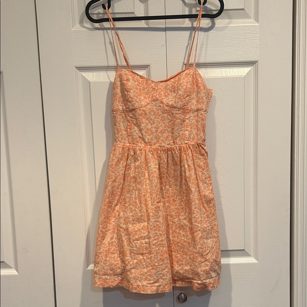 Divided Peach Floral Dress